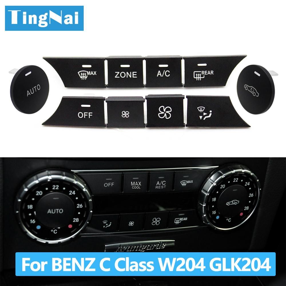 Front Console AC Heater Climate Control Switch Button Covers Replacement For Mercedes BENZ C GLK Class W204 X204 C300 C350 C63