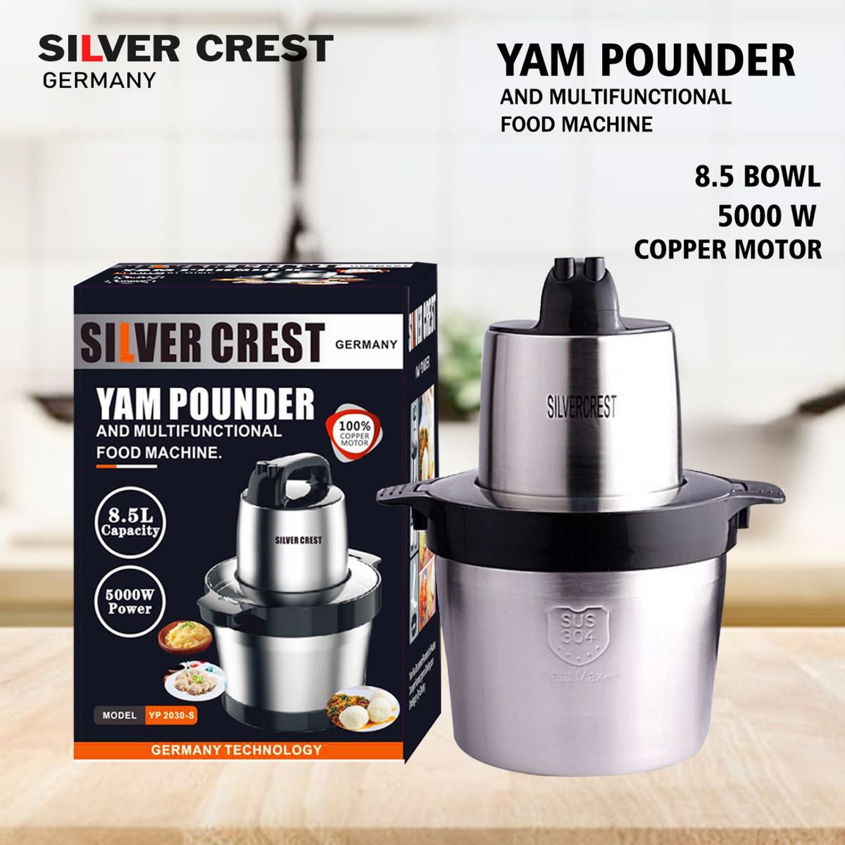 8.5 Litres Stainless Electric Yam Pounding Machine