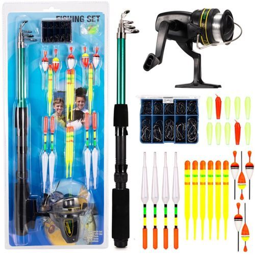 1.6m Travel Telescopic Spinning Fishing Rod Complete Tackle Kit Combo