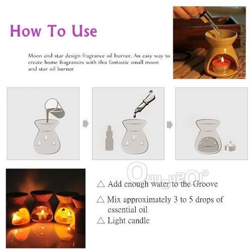 3 In 1 Ceramic Oil Burner +Candle+Oil