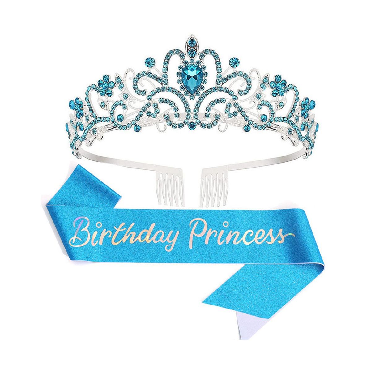 Birthday Girl Crown Princess Crown with Birthday Sash for