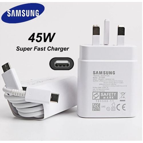 45W USB Type-C To Type-C Super Fast Original Charger For  Redmi Xiaomi, Redmi, Samsung Note 10 S20/ S20 Ultra 5G S21 FE/ S21/S22/S23 Ultra 5G, LG, Pixel,(WHITE)