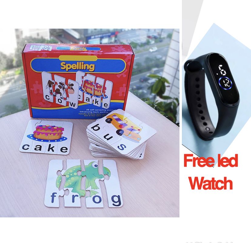 EDUCATION MATCH IT SPELLING PUZZLE  FOR KIDS WITH FREE GIFT