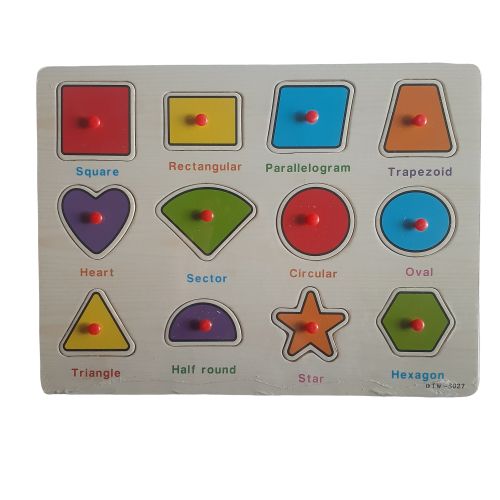 Wooden 12-Shapes Board Puzzle For Children