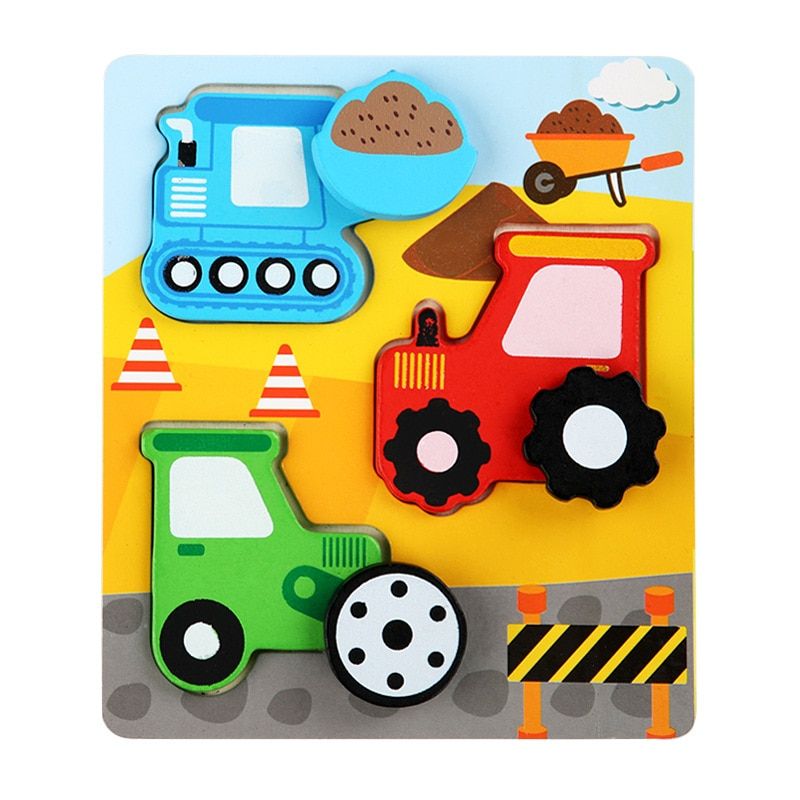 Baby Wooden Puzzle Fun Games Montessori Children Match