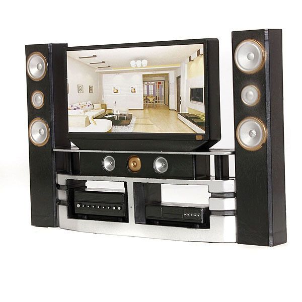New HiFi TV Cabinet Set Combo For Blythe Barbie Doll's House Dollhouse Furniture