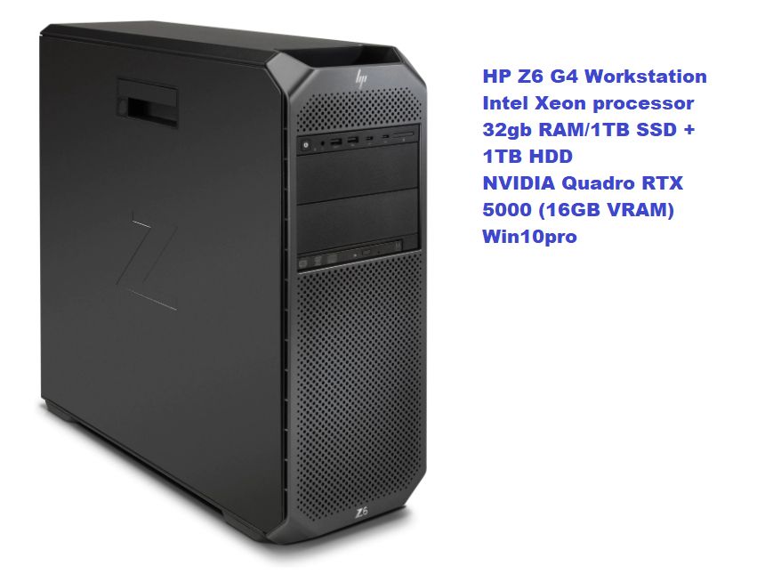 Z6 G4 Tower Workstation Intel Xeon 32GB RAM/1TB SSD + 1TB HDD + 16GB Quadro RTX 5000 Win10 Pro