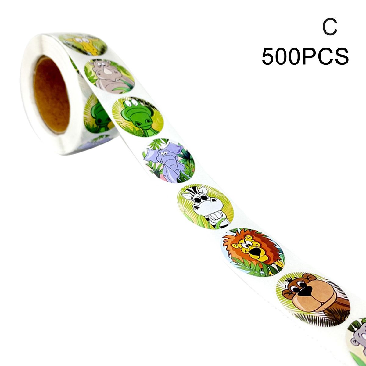 500pcs Waterproof Cute Animal Roll Stickers Kids Reward-