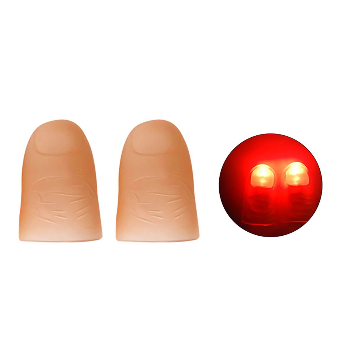 2Pcs Thumb Finger Light Battery Powered Colorful Party-Red