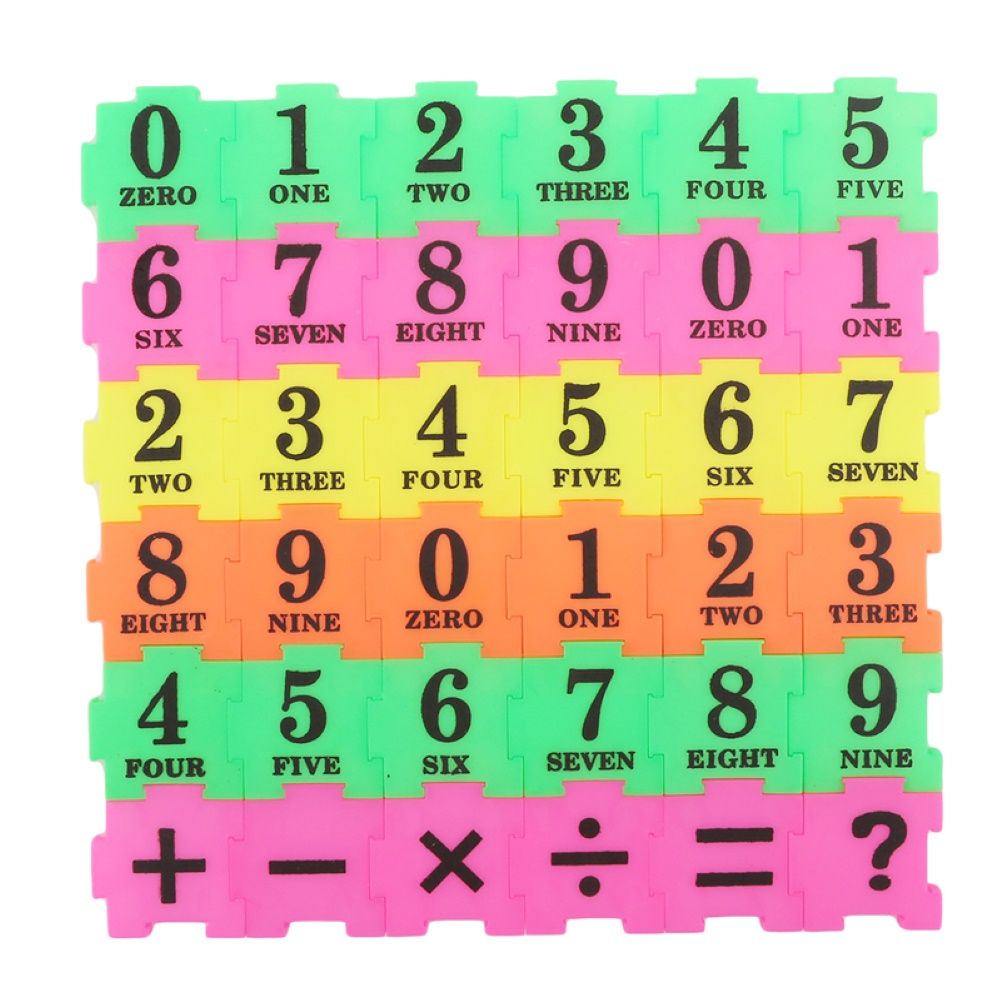 36Pcs Kid Number Symbol Building Blocks Jigsaw-Multicolor