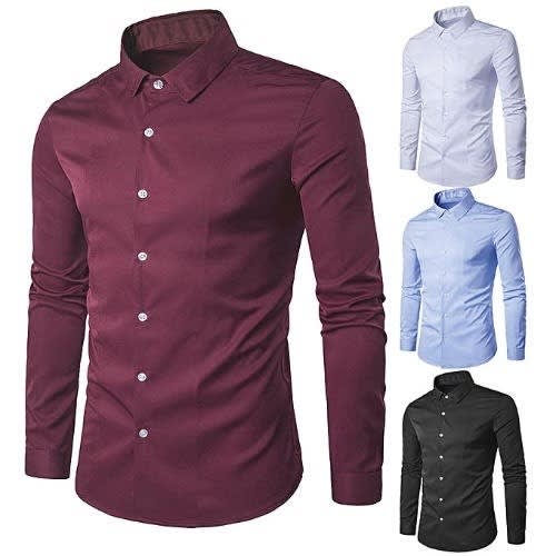Men's Formal Plain Shirt -4 In 1