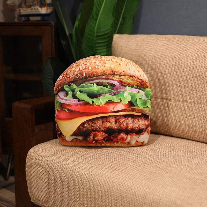 Real Life Hot dog Bread Pizza Hamburger Pancakes Pillows Food Plush Toys Simulated SnaDecoration Backrest Cushion