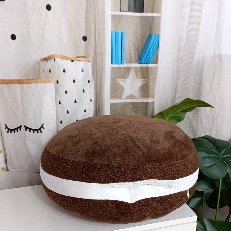 1pc 33cm Macaron Sandwich Cookies Plush Pillow Hand Warmer Stuffed Soft Biscuit Pillows Cushion Toys Kids Gifts Home Decor