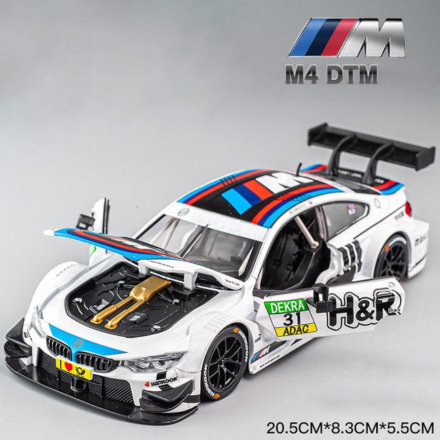 1:24 BMW M6 GT3 M4 BMW CSL Racing Car Free Wheeling High Lig