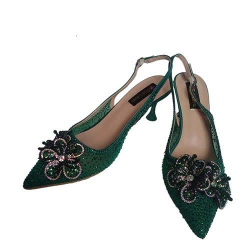 Wedding Bridal Heel Sandals - Green