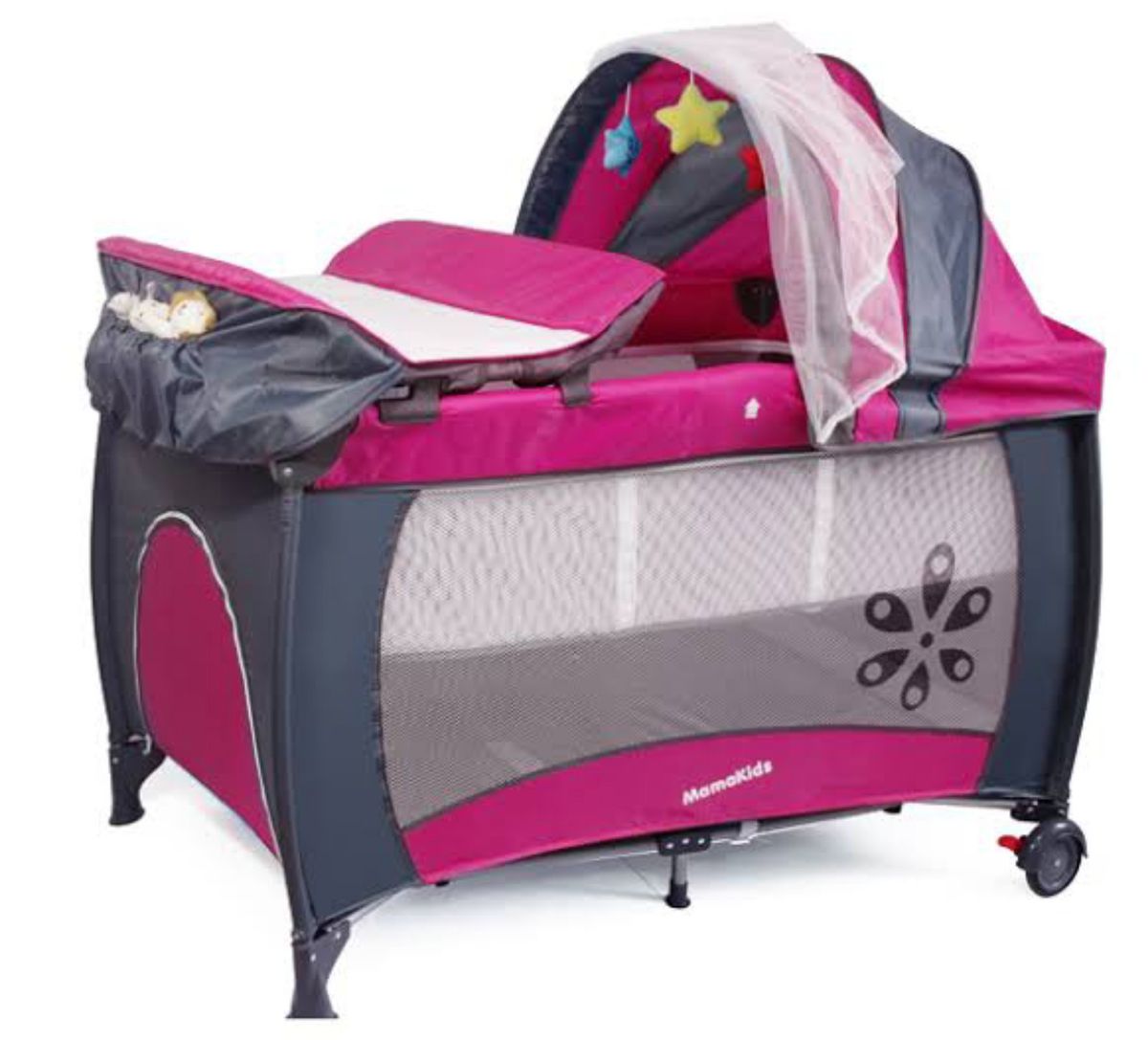Baby Bed With Attached Dresser And Treated Mosquito Net