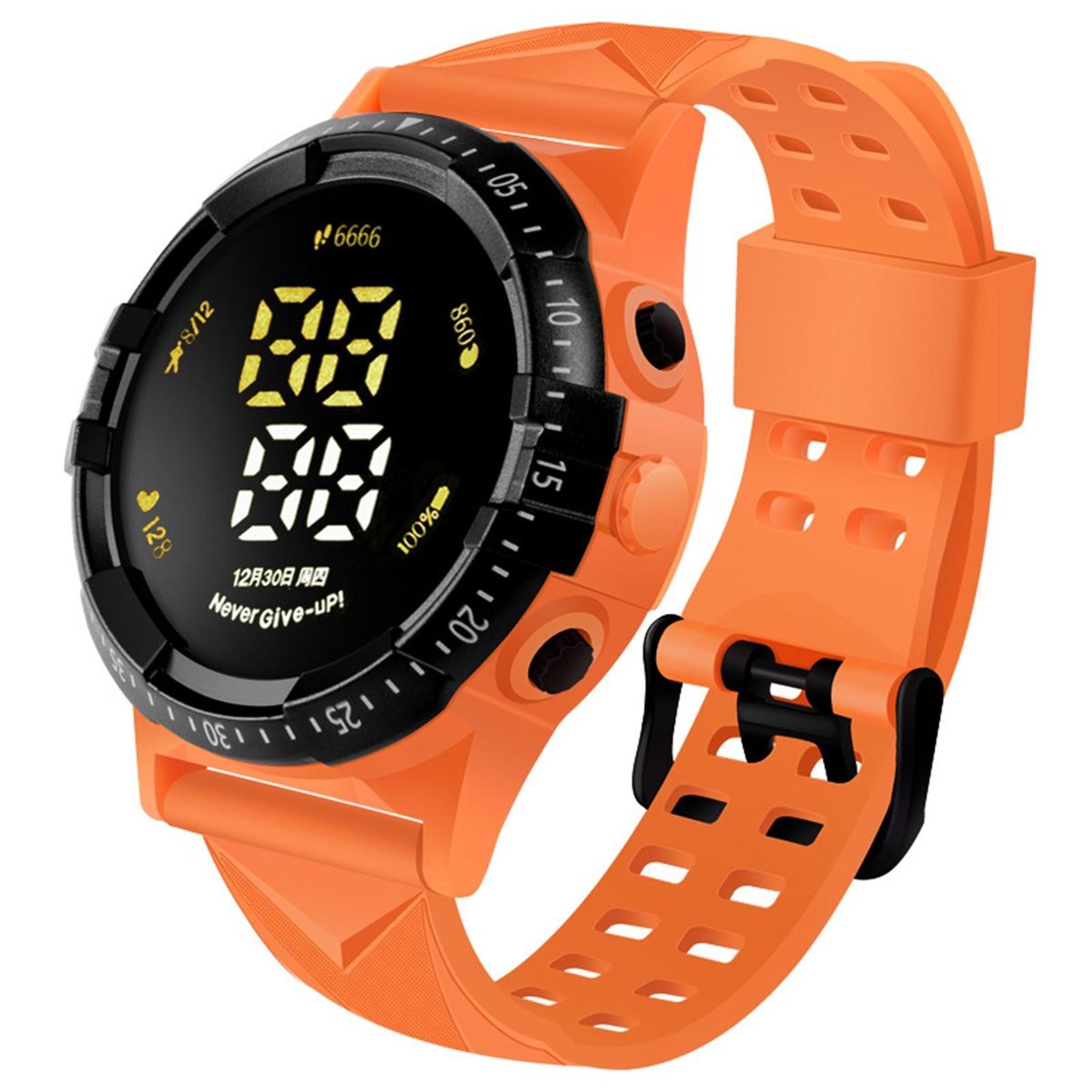 Kids Sport Watch LED Large Screen Breathable Hole-Orange