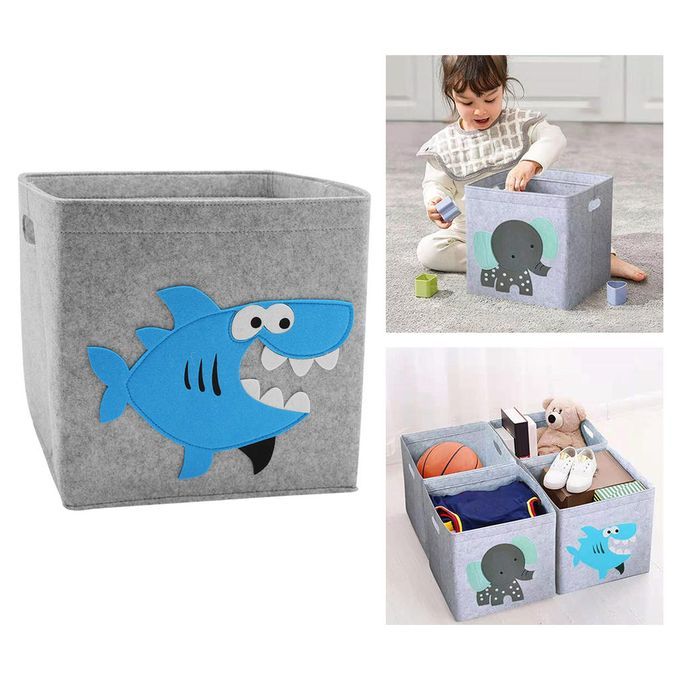 Felt Cloth Storage Basket Rectangular Kids Room Clothes Shark