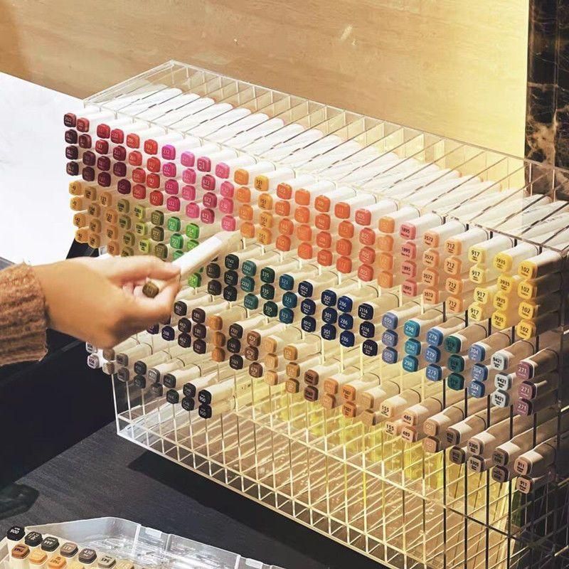 Marker Pen Storage Box Marker Pen Pen Holder Storage Rack Pen Watercolor Pen Pencil Sub-Format Acrylic Pen Holder Pen Holder Desktop