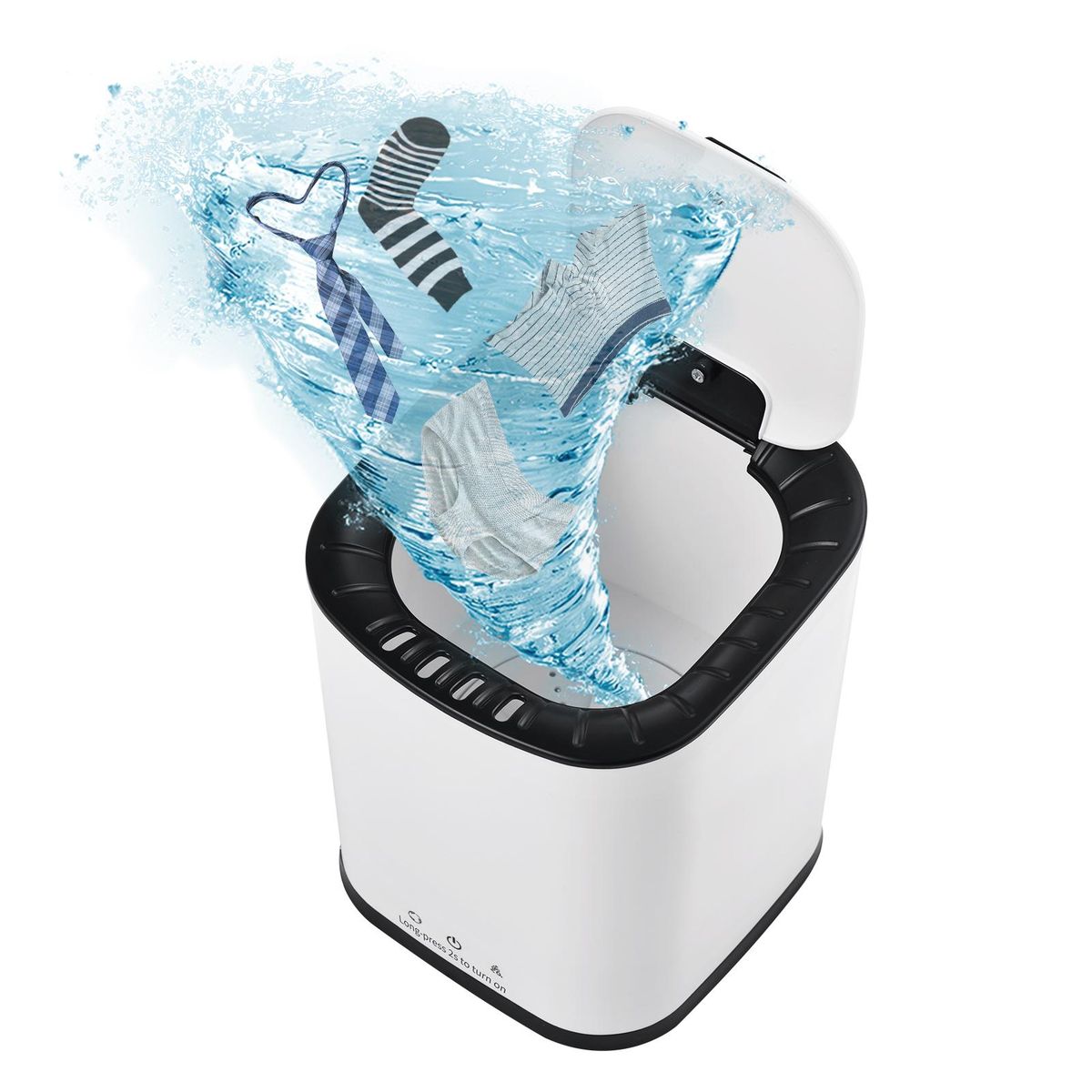 Portable Washing Machine for Underpants Underwear Sock 2L Capacity Mini Laundry Machine Turbine Washer for Home Dormitory Students Apartment Outdoor