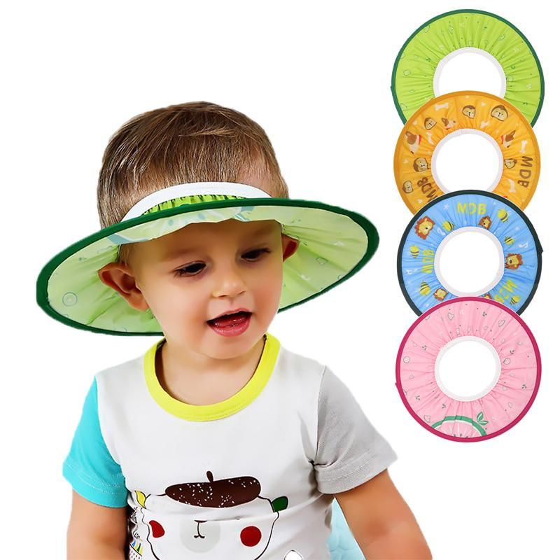 Soft and safe toddler kids wash hair shield caps baby hat shampoo bathing cute adjustable shower protect cap baby shower bath