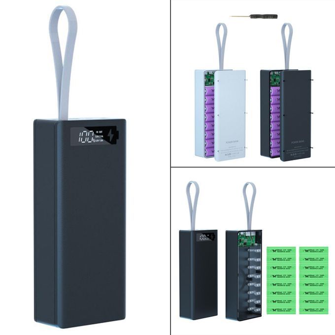 Battery Storage Box QC3.0 DIY  For 16x 18650 C16 Black