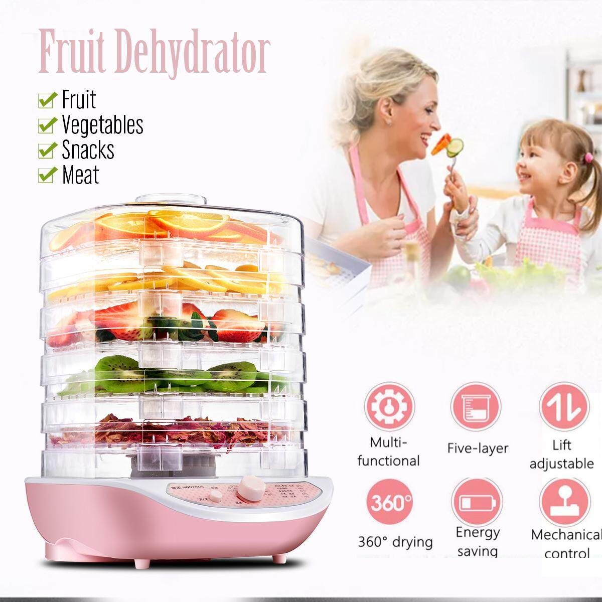 Fruit Dehydrator 5 Layer Household Vegetable Herb Meat Drying Machine Snacks Small Food Dryer Good Package Air Dryer