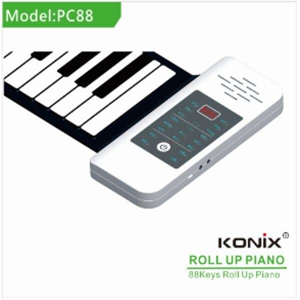 KONIX 88/61 Key Folding Electronic Roll Up Piano Apricot