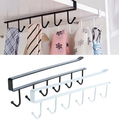 6 Hook  Mounted Under Cabinet Shelf Rack Hanging-1pc