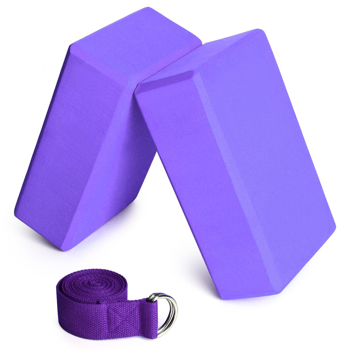 2pcs EVA Yoga Blocks 1pcs Cotton Yoga Strap Stability Blocks