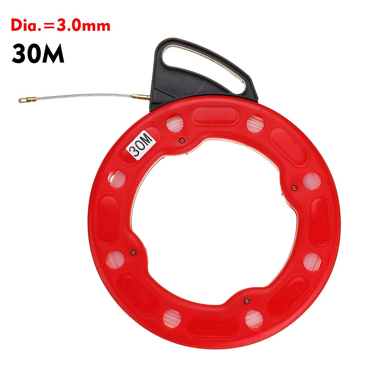 20M/30M 3mm/4mm Fiberglass Fish Tape Reel Puller Flexible Nylon Conduit Ducting Pulling Wire Cable