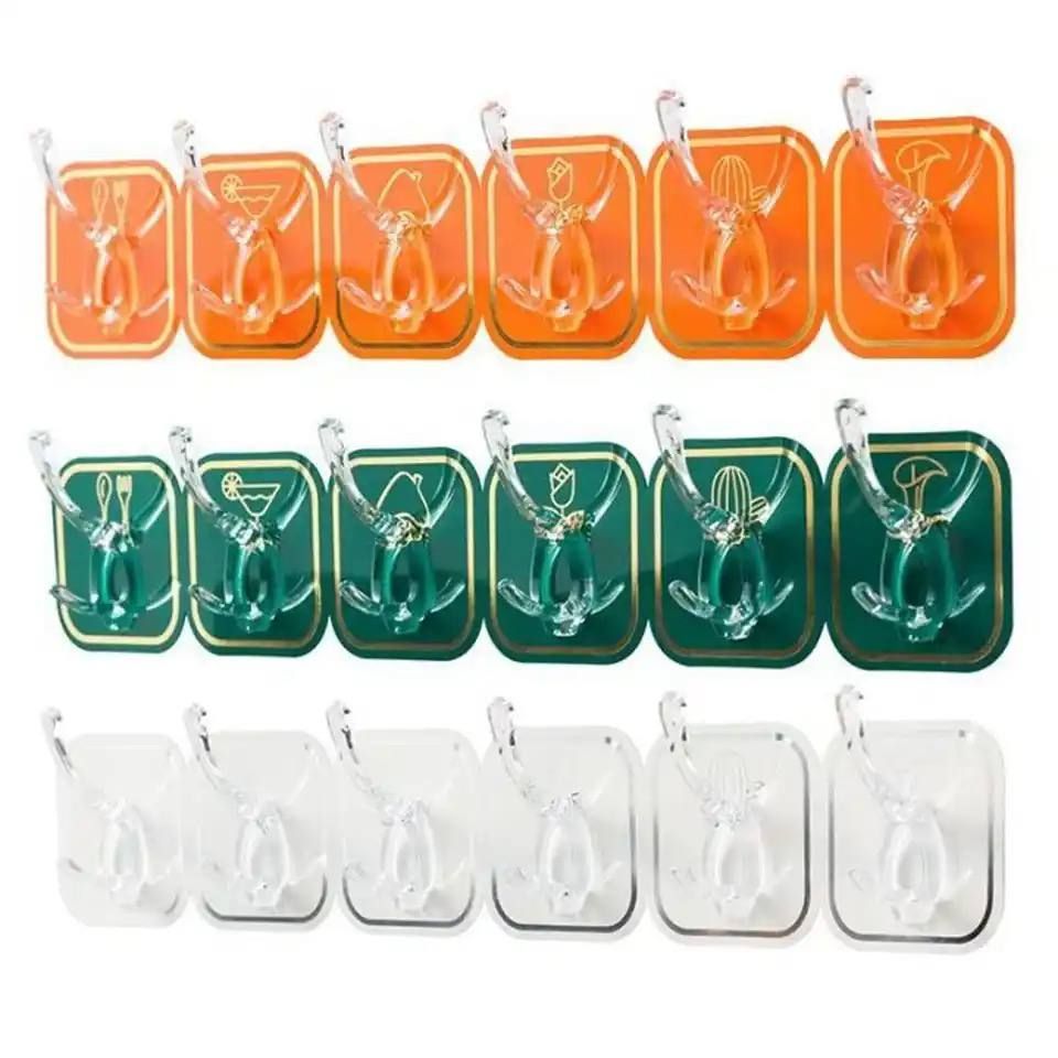 18PCS Adhesive Kitchen Wall Hook Suction Hanger Bathroom