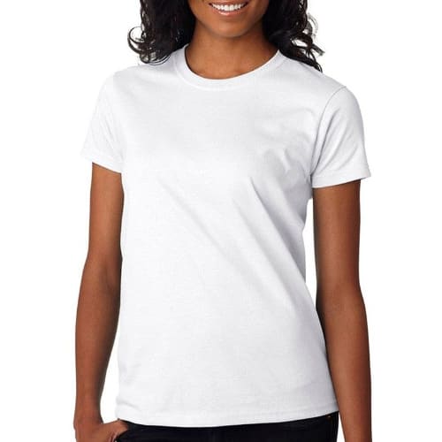 Women's Plain White Round Neck Tshirt