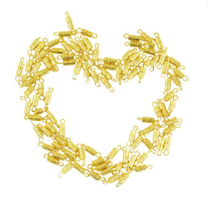 50pcs Gold Plated Column Swivel Screw Clasps For Jewelry Necklace