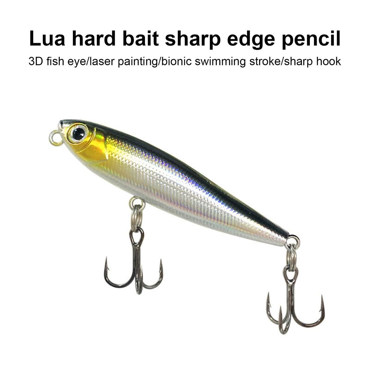 Fishing Highly Simulated Fish Bait Floating Swimbait Black Silvery