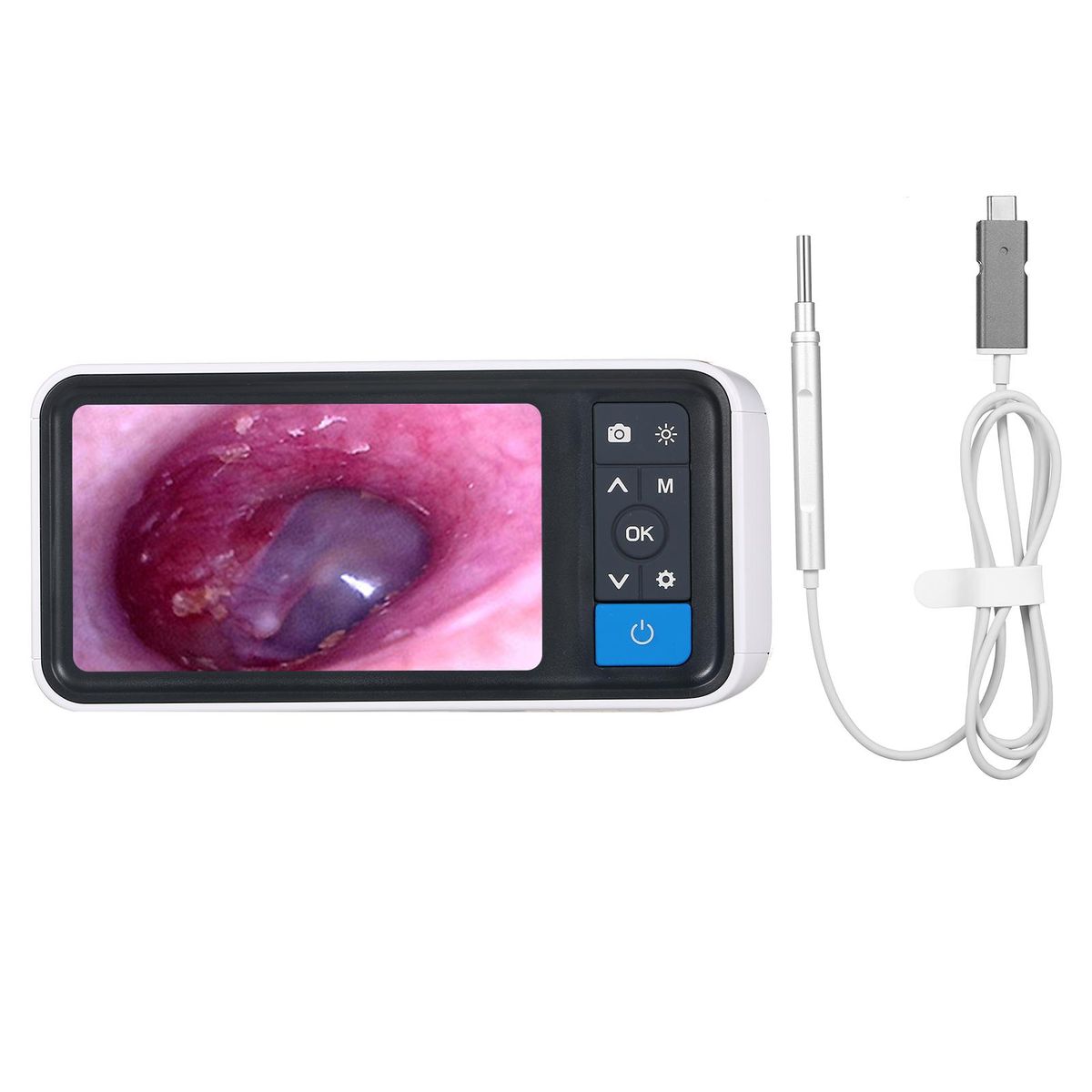 Digital Otoscope Camera Endoscope Ear Picker with 6 LEDs Lights 2500mAh Rechargeable Visual Ear Stick Borescope 1.0 Megapixels 32G TF Card 3.9mmm Ear Scope Camera 4.5-inch LCD Screen Earwax Removal Tool with Snapshot & Record