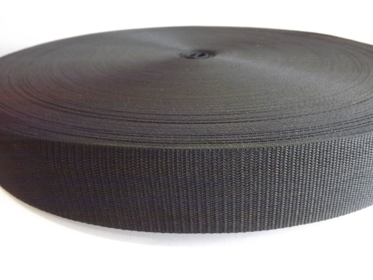 2 Inch Nylon Webbing Rope Roll - Black