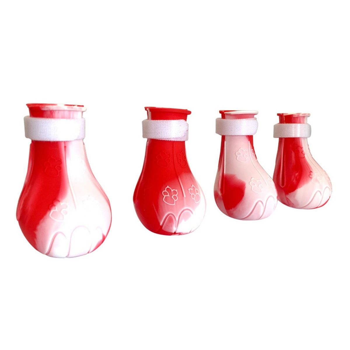 4Pcs Cat Shoes Pet Kitten Cat Bath Paw Protector Cover Red White