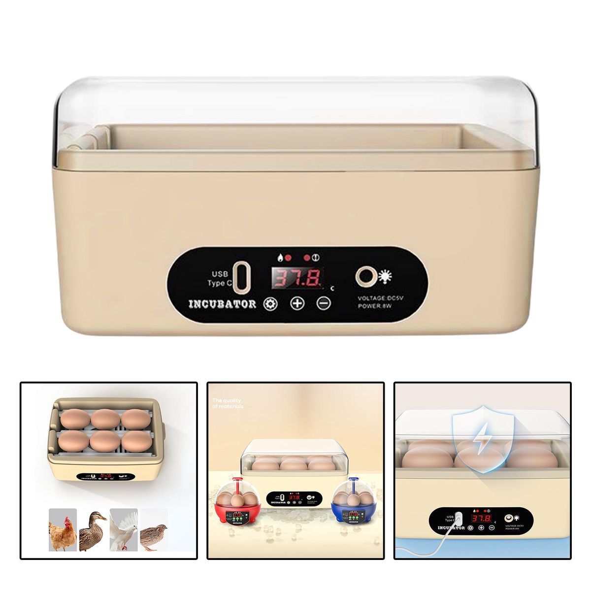 Egg Incubator Automatic Intelligent Chicken Hatcher For Manual Turning