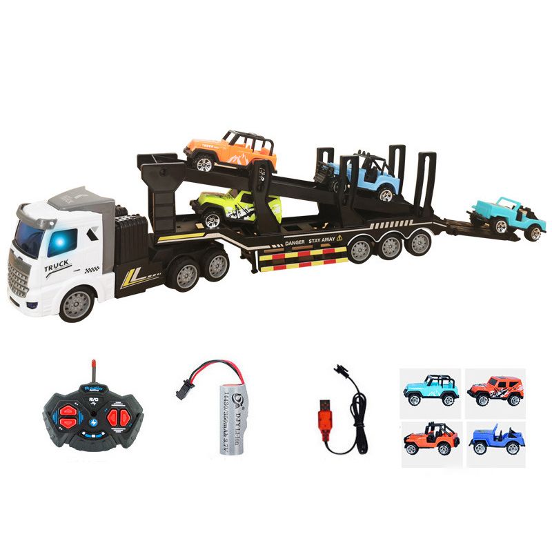 Truck 1:48 Remote Control Double-deck Flatbed Truck Vehicle Semi-trailer Radio
