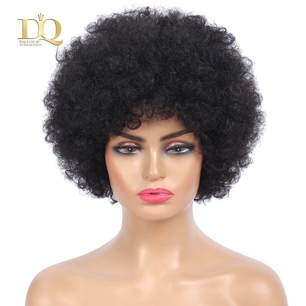 Short Sassy Curly  Afro S For Black Women Remy Human