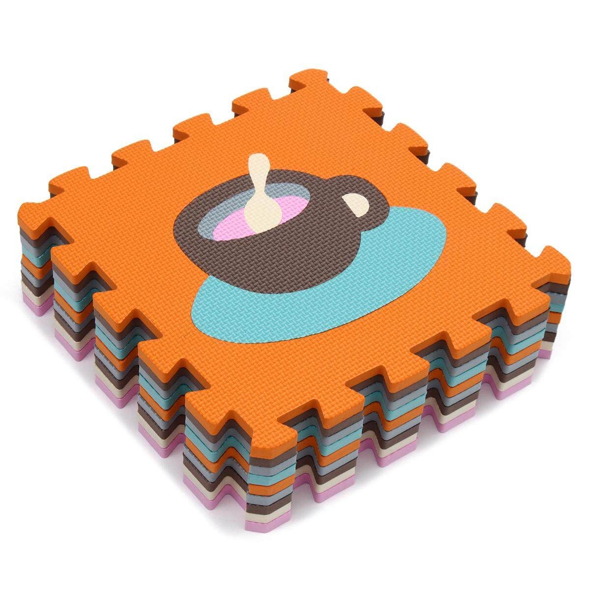 9PCS EVA Foam Cartoon Puzzle Mat Children Jigsaw Crawling Carpets Baby Playmats # P007 P007