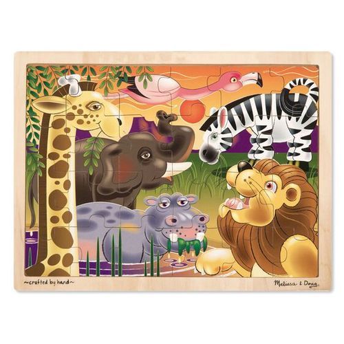 African Plains Wooden Jigsaw 24-piece Puzzle For Kids