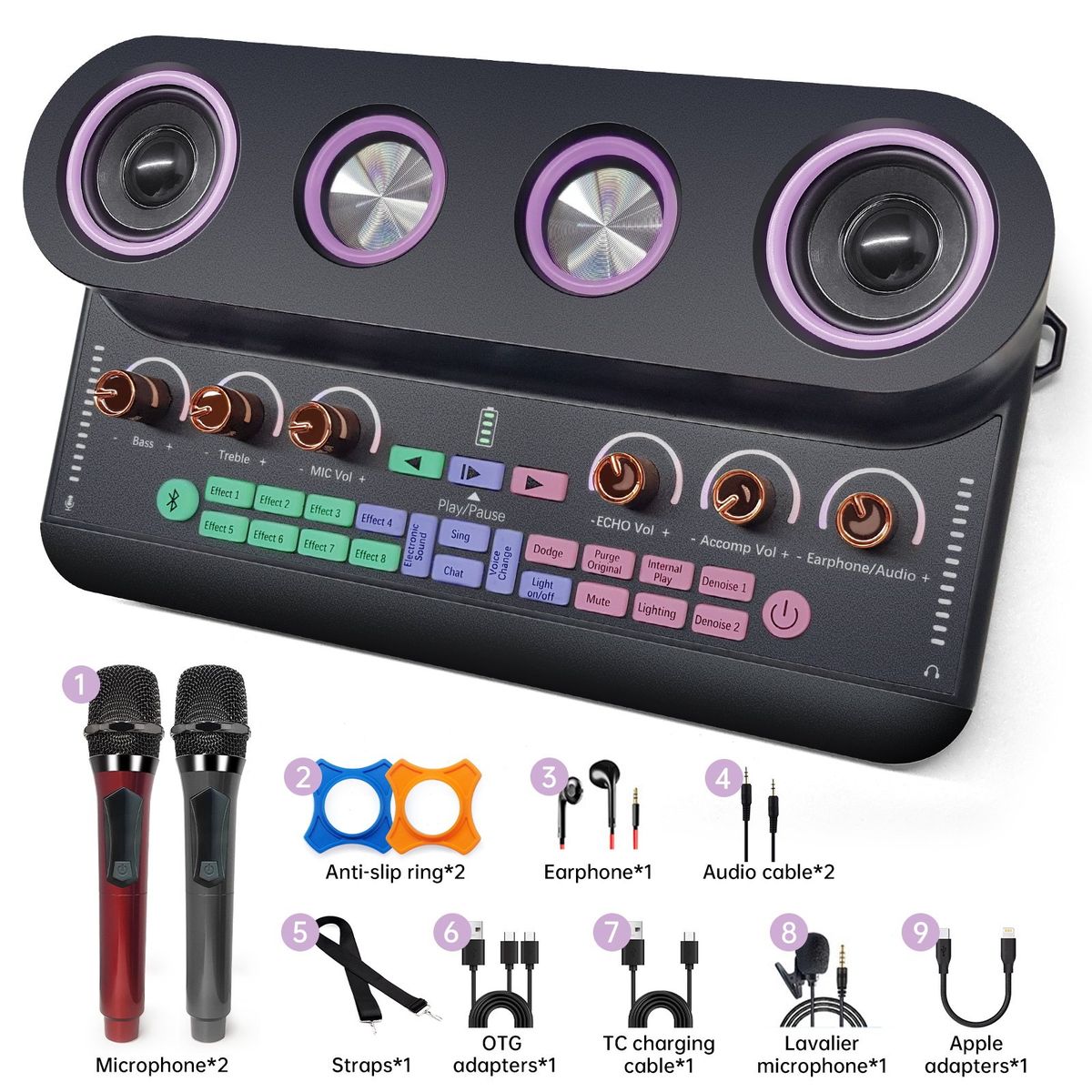 Sound Card Audio Portable Wireless Speakers For Family KTV
