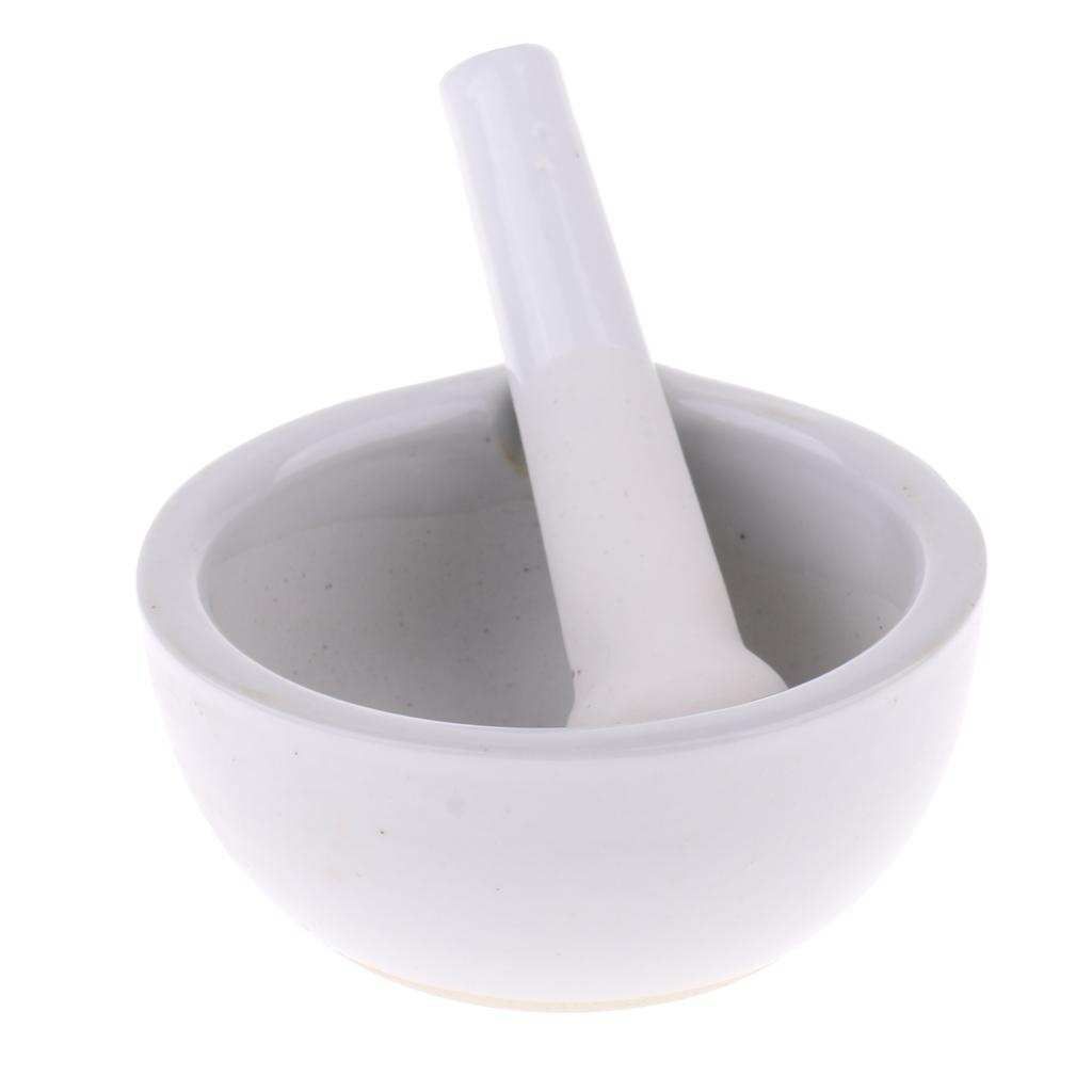 Porcelain Mortar & Pestle Mixing Grinding Bowl Set Lab Supplies 90mm