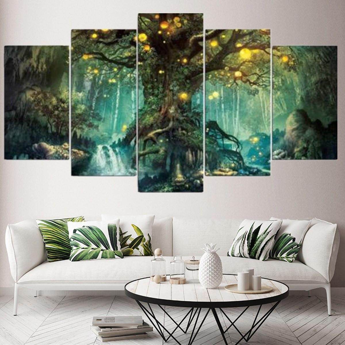 5PCS Tree Of Life Canvas Print Large Pictures Wall Art Hanging Decor 5 Piece Tree Of Life Wall Art Hanging Decor Canvas Print Large Pictures #Unframe S Without Frame (margin) S