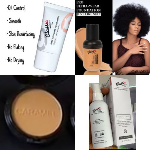 Pro Ultrawear Foundation Caramel, Powder (Caramel),Primer And Setting Spray