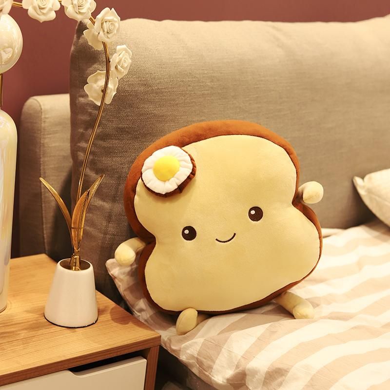 Fried EToast Sop Plushie Brown Long Bread Peluche Stuffed Kawaii Emotion Food Plush Pillow Sleeping Friend Kid Gift