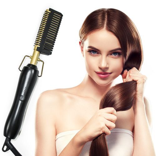 2IN1 Hot Electric Heating Hair Straightener/Curlier Comb