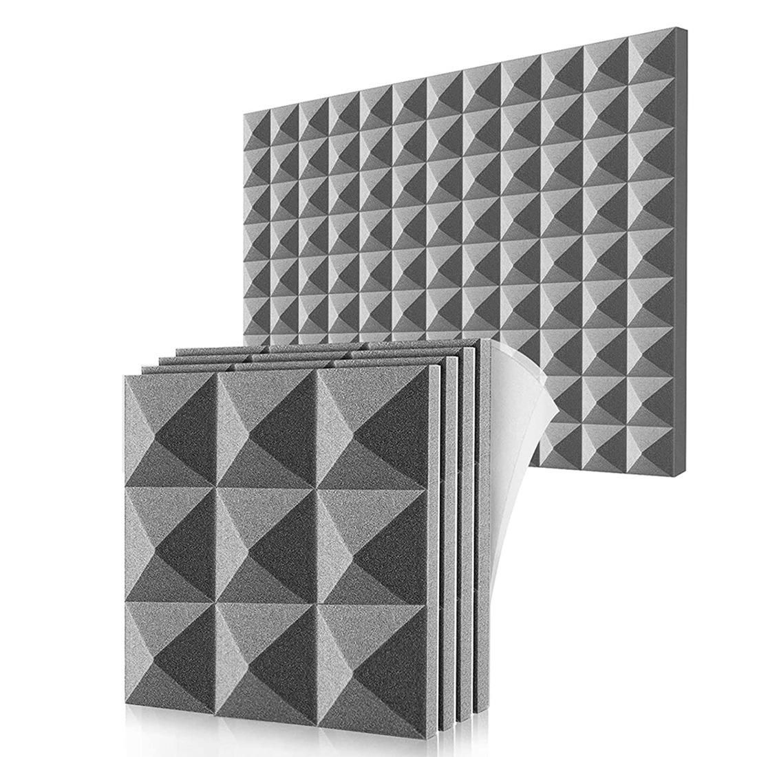 Multicolor 12 Pack Acoustic Foam Panels,Self-Adhesive Sound Proof Foam Panels,for Wall Decor,Music Studio Bedroom Home,5X30X30cm